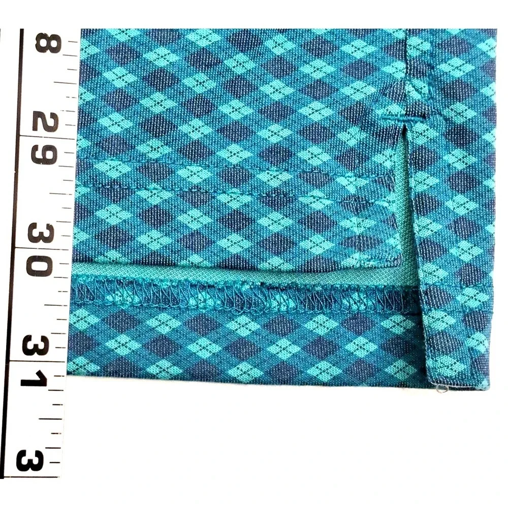 Nike Golf Polo Shirt Men's XL Teal Argyle Preppy DH0885-367 Tennis Pickleball